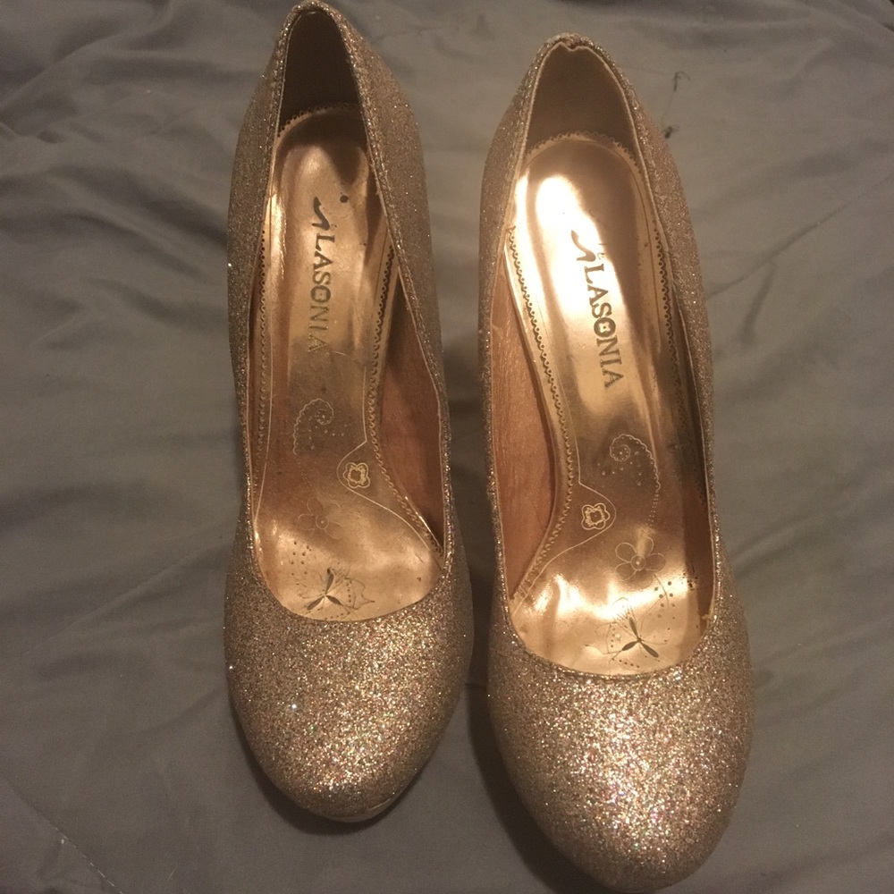 Rose gold stilettos